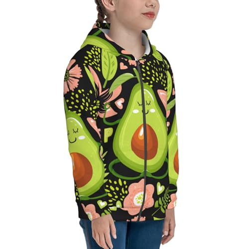 Avocado Keep Calm Kid Hoodies Boys Zip Up Sweatshirts Girls Pullover with Pocket4