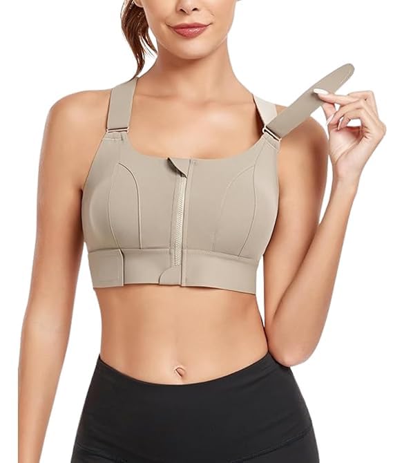 Women's High Impact Front Zip Sports Bra – Longline Criss-Cross Back Crop Top-image-15