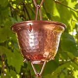 Gold & Garden Rain Chains for Gutters, Copper, 16 Cups, 8ft Long