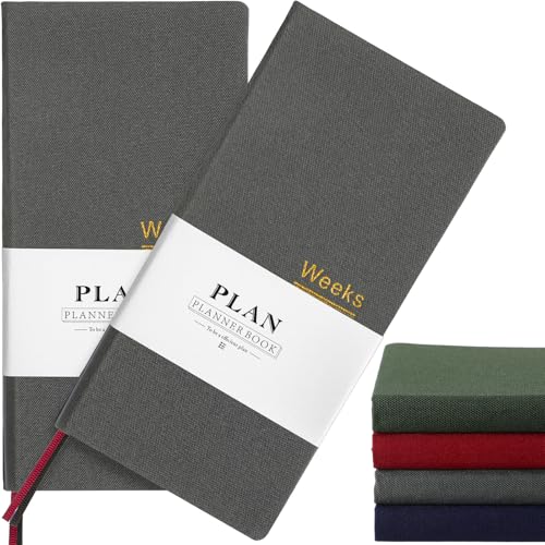Planificateur hebdomadaire non daté Fuyoooo mini carnet de notes fin en cuir synthétique gris