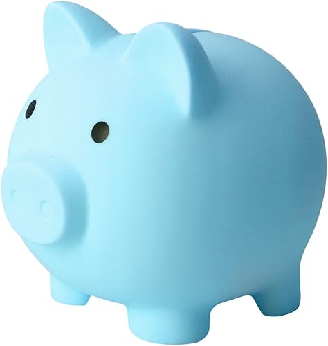 Hengdu Bonita alcancía, hecha de plástico respetuoso con el medio ambiente, resistente a las caídas, un gran regalo para niños (azul)