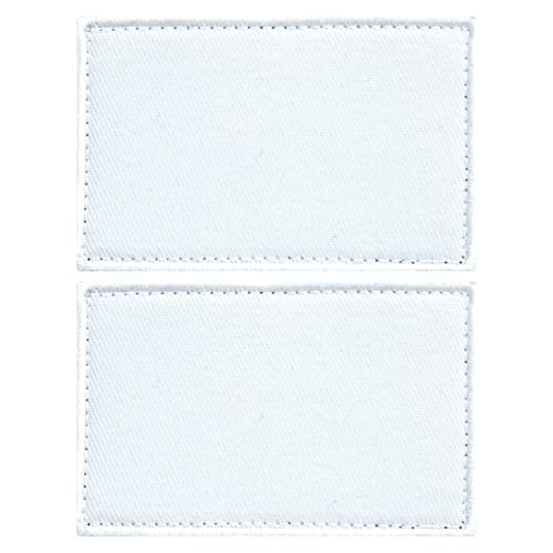 stidsds 2 Pack Solid White Flag Patch Plain White Color Flags Embroidered Patches Blank DIY Flags Military Tactical Patch for Clothes Hat Backpacks Pride Decorations