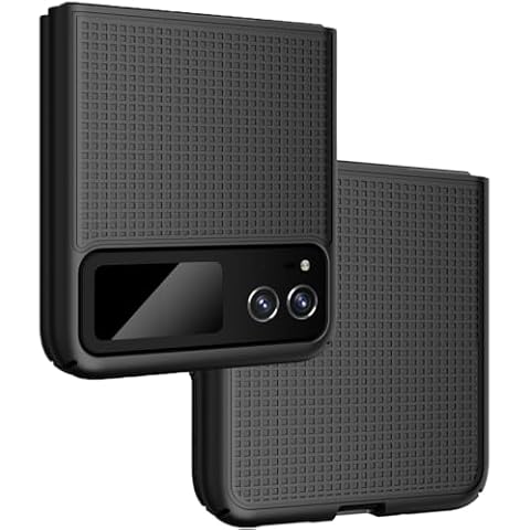 Case for Motorola RAZR (2023), Nakedcellphone Slim Hard Shell Protector Cover [Anti-Fingerprint, Grid Texture] - Black Tread Cover