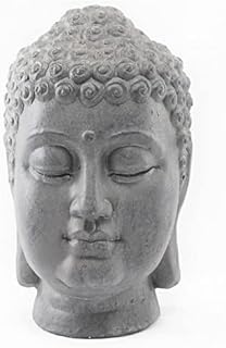 Buddha Head Sculpture Ornament indoor outdoor garden Home Decor Stone Ceramic