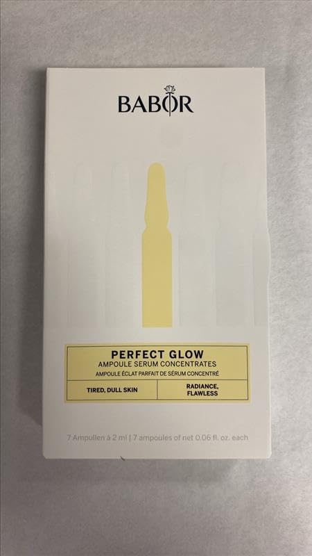 BABOR Perfect Glow Ampoule Serum Concentrates, Perfection Peptide P3 and Glow Pigments to Plump and Even Skin Tone, Brighten and Revitalize Dull and Dry Skin