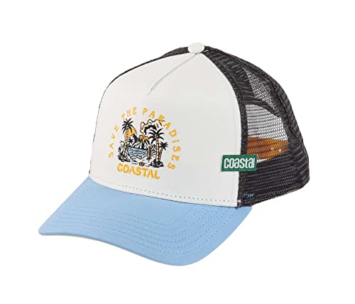 HFT Trucker Cap Coastal Paradises blanche en taille unique pour un style estival décontracté