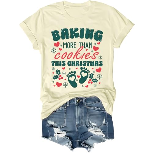 Baking More Than Cookies This Christmas Pregnancy Shirt Maternity T-Shirt Cookies Tee