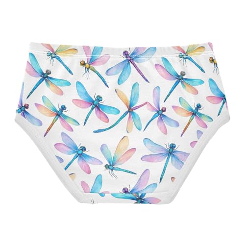 Joisal Watercolor Dragonflies Wings Panties Little Girl Toddler Underwear Floral Cotton Artistic Kids Briefs Undies 2t2