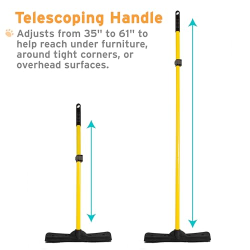 Image of FURemover Pet Hair Removal Rubber Broom, 61 inch Telescopic Handle
