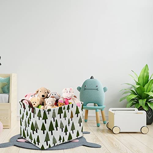 Fxocshe Laundry Basket Green Hamper Fabric Laundry Hamper,For Baby Hamper Nursery Toy Organizer Tree Room Decor,Gift Basket (Tree) #TOP2