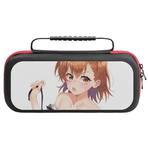 Switch ケース かわいい とある科学の超電磁砲 御坂美琴 スイッチ 収納ケース カバー ナイロン素材 全面保護 防塵/防水/防汚/耐衝撃 26x11.5x5.2cm Switchに対応 保護用ハードケース 大容量な収納力 アクセサリーポーチ Swit