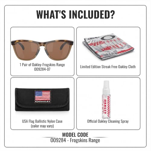 Image of Oakley FROGSKINS RANGE OO9284 Round Sunglasses With Official Eyewear Kit | Men's Sunglasses