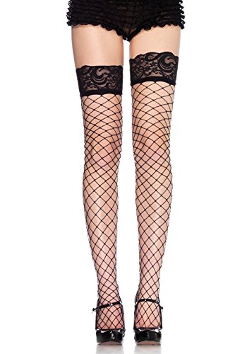 Leg Avenue - Bas filet avec bordure dentelle