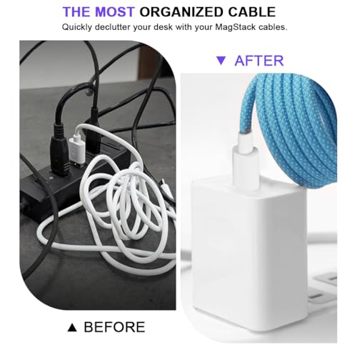Image of Verilux PD 240W Magnetic Type C Cable Fast Charging, 3.3FT Nylon C Type Charger Cable, 480Mbps Data Cable C Type Fast Charging for iPhone 17 /17 Pro /17 Pro Max /16 /15, Galaxy S25 /S24, MacBook