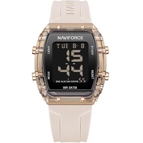 NaviForce NF7102-RGBG Rose Gold Beige Digital Watch