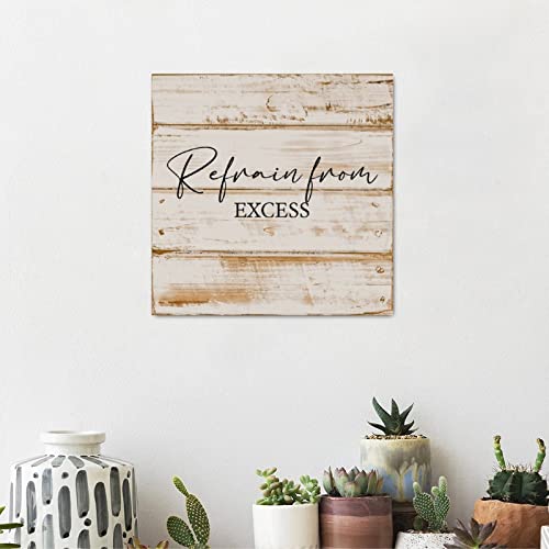 Panneau en bois Refrain from Excess décoration chrétienne 40x40 cm - 4