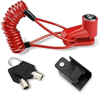Disc Brake Lock Anti-Theft Steel Wire Lock Wheel Electric Scooter Lock Accessory for Xiaomi M365/Pro Electric Scooters Bicycle Wheels Locker with Reminder Rope (Red)