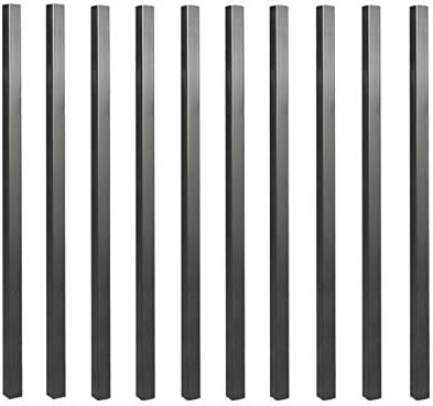 Nuvo Iron SQPS36 3/4" x 36" Balusters-10 Pack Baluster, 3/4" x 36" L. Galvanized Square, Black, 10 Count