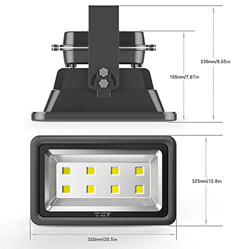 SOUTHLEVY 400W Outdoor LED Flood Light, 40000LM Super Bright, 110-285V, IP66 Waterproof, 6000K Daylight White Security Lights,Lighting for Playground Yard Stadium Lawn Ball Park by SOUTHLEVY - Used condition - Image 6