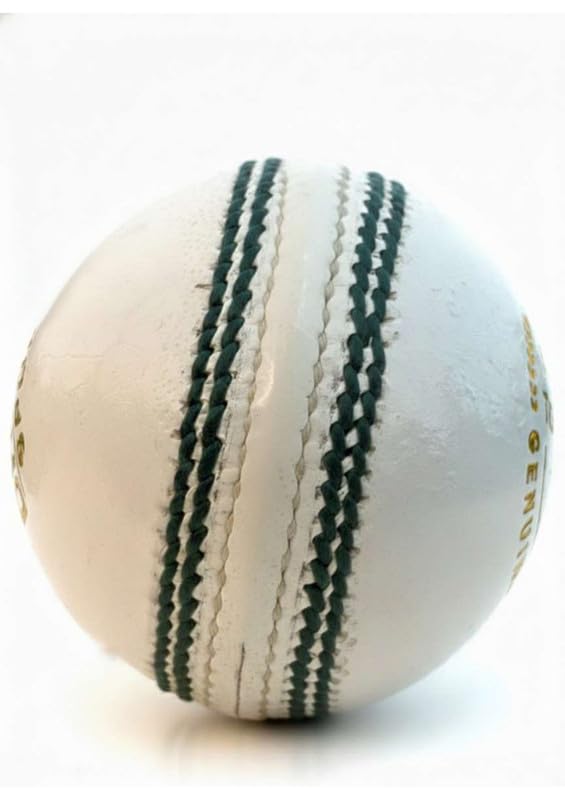 Image of Durable Leather Cricket Balls | Practice Match Use, Swing & Seam Optimized White Ball - Pack of 6