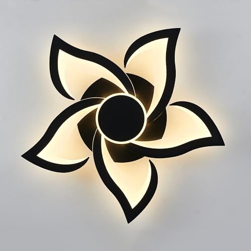 HuixuTe 24" Modern Geometric Ceiling Light Fixture, Black Dimmable 3 Colors LED Close to Ceiling Light Fixtures with Remote, Low Profile Flush Mount Ceiling Light for Kitchen, Living Room - image 9