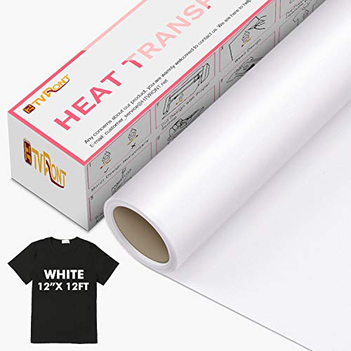 White Iron on Vinyl Roll - 12" x 12ft Heat Transfer Vinyl