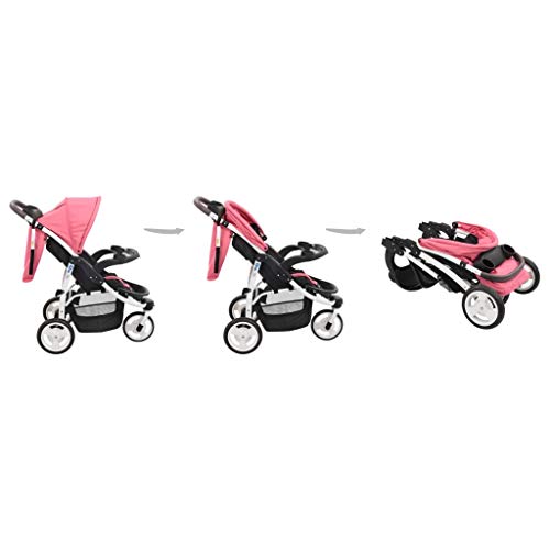 Festnight 3-Rad-Geschwisterwagen Kinderwagen Babywagen Buggy Zwillingswagen Zwillingsbuggy Baby Kleinkinder