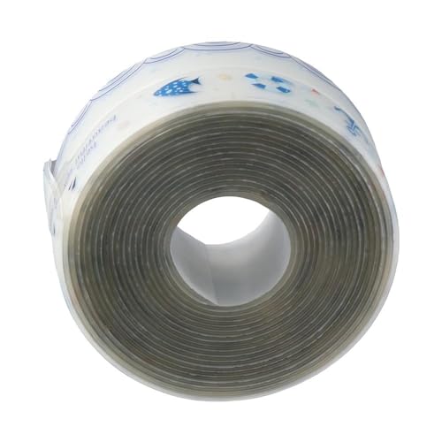 Image of FEIYING Kitchen & Bath 1.5 inch X 10.5' Transparent Oil-Proof Sealant Tape Decorative Self Adhesive Caulk Strip Tape Floor Wall Edges