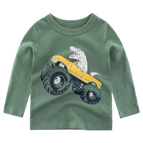 Boys Long Sleeve T-Shirts Casual Cotton Shirts Graphic Active Crewneck Tee Shirts for Toddler Kids Boys 3 Pack2
