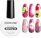 JODSONE Blooming Gel Nagellack zum Verteilen, Transparenter Marmor-Nagel, Nagelkunst-Zubehör für Streueffekte, Blumendruck, Aquarell-Design für Frauen 10 ML