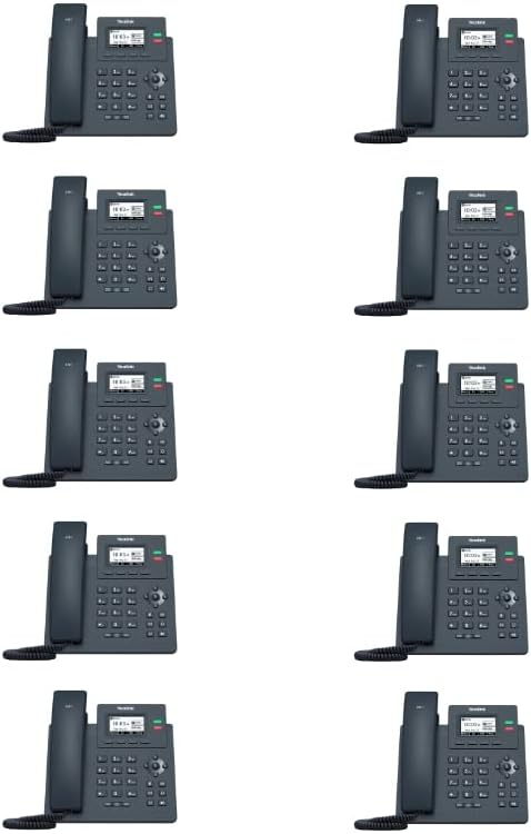Yealink SIP-T31G IP Phone [10 Pack] 2 VoIP Accounts. 2.3-Inch Graphical Display. Dual-Port Gigabit Ethernet, 802.3af PoE, Power Adapter Not Included (SIP-T31G) (Renewed)