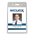 SICURIX ID Holder for License Lanyard, 50 Pack of Pre-Punched Plastic Badge Holders for Business or Personal Use, Compatible with Lanyard, Badge Reel, Chain, or Barb CLEAR (47820)