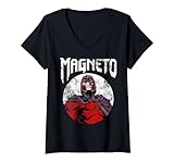 17MARV00338A-001 Marvel X-Men Magneto Classic Retro Rock Band T-Shirt avec Col en V
