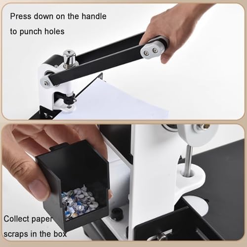 Robuster Locher mit einer Kapazität von 300 Blatt – Einzellocher, Lineal und Papierkorb für Büro, Zuhause und Druckerei, professioneller Papierbohrer 3mm