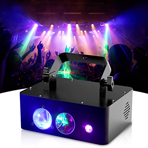 Wzybuta Dj Party Lights - 3 In 1 Dj Disco Stage Lights Aurora Water Pattern Starry Sky Effect Rgb Sound Activated & Disco Strobe Lighting For Indoor Xmas Decor Birthday Gift Dance Christmas Rave Show #TOP1