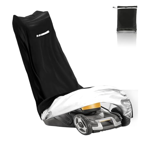 Funda protectora para cortacésped impermeable 210D de tejido Oxford, con cordón y bolsa de almacenamiento para tractor de césped (195 x 108 x 66 cm)