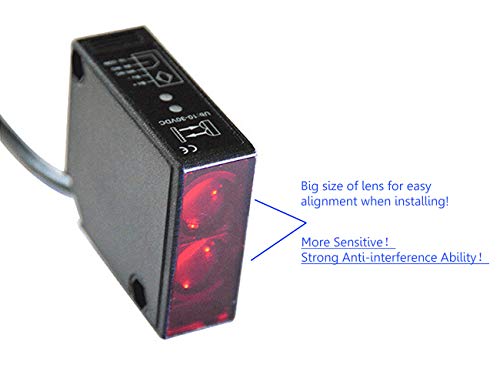Supreform IP67 Waterproof Universal 10-30VDC Safety Retro-Reflective Photoelectric Beam Sensor for 12VDC and 24VDC Gate Opener, Garage Door Sensor Up to 40 Feet Sensing Range, Pre-Wired 6.6 Feet Cord - Thumbnail 6