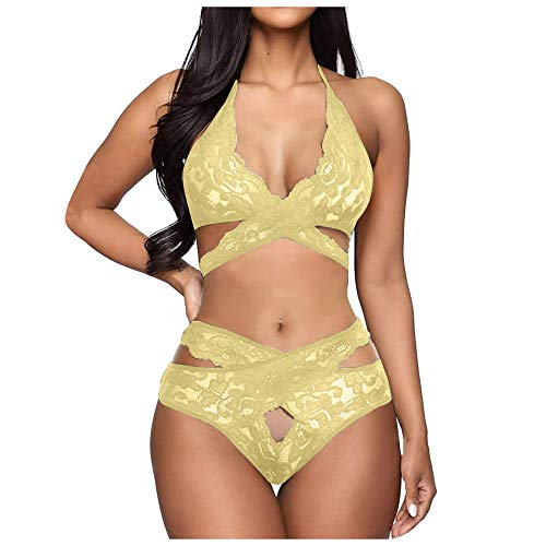Lingerie sexy évider avec nuisettes et deshabillés femmes en dentelle fine
