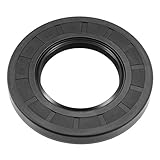 uxcell Oil Seal, TC 50mm x 90mm x 10mm Nitrile Rubber Cover Double Lip with Spring for Bearing Shaft, Black Pack of 1
