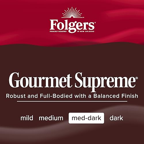 Image of Folgers Gourmet Supreme Ground Coffee, Medium-Dark, 6 (22.6 Oz.) Canisters