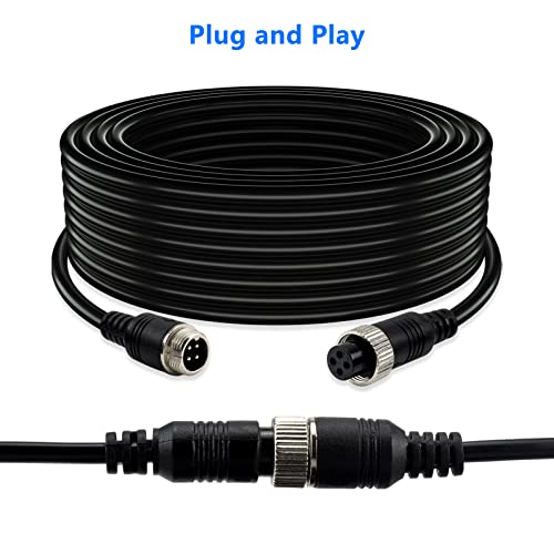 Image of Car Video 4-Pin Aviation Extension Cable for CCTV Rearview Camera Truck Trailer Camper Bus Vehicle Backup Monitor System-65.6Ft /20M