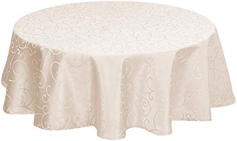 EUGAD Tischdecke Damast Ornamente Seidenglanz Kringel/Circle Design Tafeldecke mit Saum, Tischtuch Größe & Farbe wählbar, Edel Tisch Decke Abwaschbar und Bügelfrei, Eckig 130x220 cm Dunkelrot