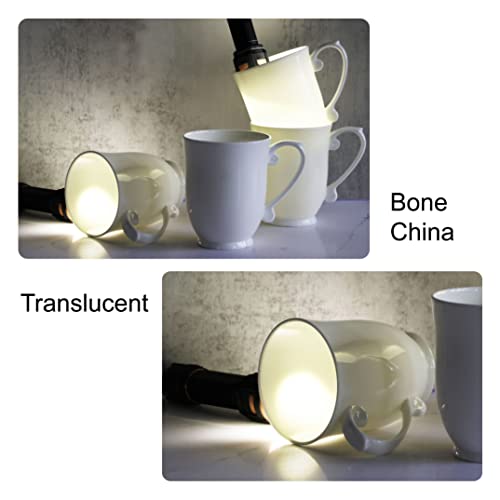 Qoutique MST21019 Bone China Coffee Mugs - 20 Ounce - Set Of 4, Cups For Latte, Hot Tea, Cappuccino, Mocha thumb #5