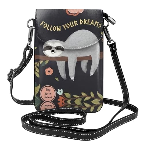 Sac à bandoulière en cuir loutre pour ranger cartes et mobile