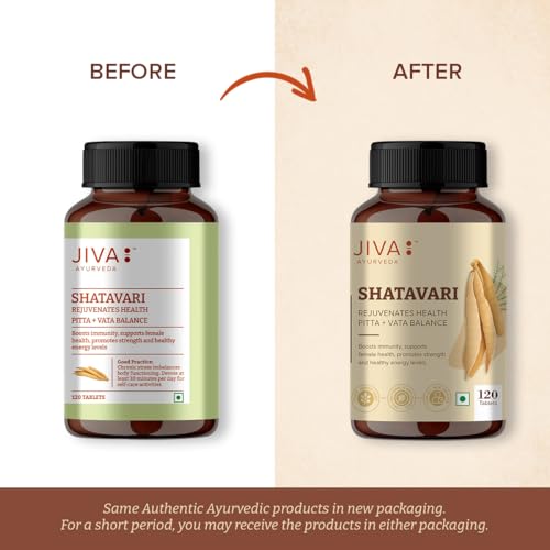 Image of Jiva Shatavari Tablets 500gm | 100% Pure & Natural | Helps to Boost Immunity | Goodness of Shatavari, Babool, Maize & Starch | For Men & Women - 120 Tablets (Pack of 1)