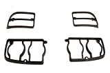 LRNJ Guards Set of 4 Black Plastic Guards with Hardware Fittings for Rear Lamps Compatible with Land Rover Freelander 1 2003-2005 Models Part# VUB501400