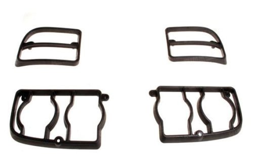 LRNJ Guards Set of 4 Black Plastic Guards with Hardware Fittings for Rear Lamps Compatible with Land Rover Freelander 1 2003-2005 Models Part# VUB501400