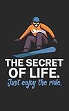 The secret of life Just enjoy the ride: Notebook for snowboarders on the slopes. 120 pages with page numbers. For notes or planning the snowboard trip.