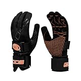 Goode 43 Pro Water Ski Gloves – Pre-Curved Finger Design, Double Stitched Amara Palm for Superior Grip and Durability, Dual Wrist Straps, Pull-Up Strap, Embroidered Logos, Performance Fit - Medium