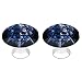 Boutons de Tiroir en Verre Cristal Poignées de Placard Rondes Boutons de Commode Décoratifs pour Meuble Cuisine Salon Chambre 2Pcs Épée Crâne Bleu